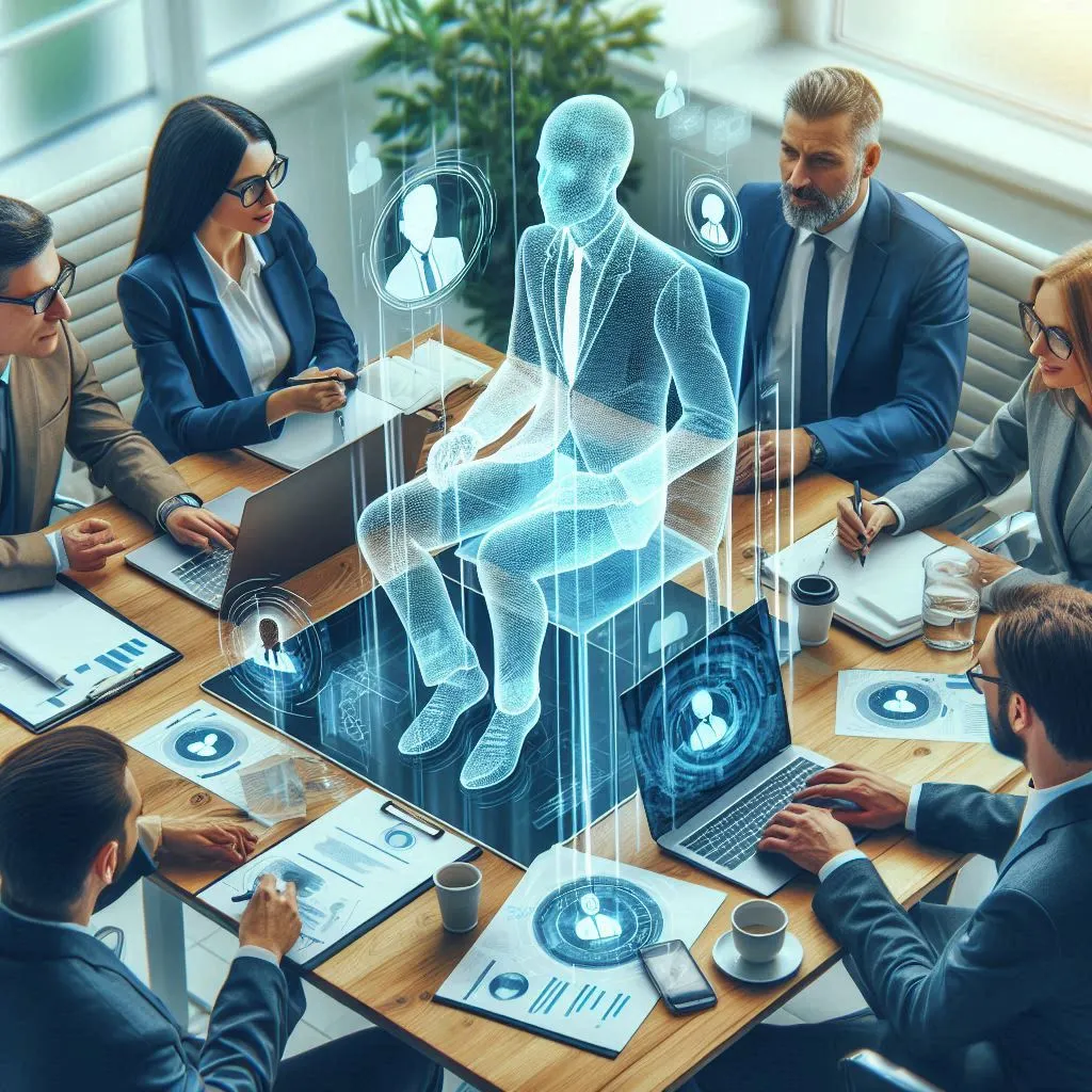 HR consulting team meeting with clients